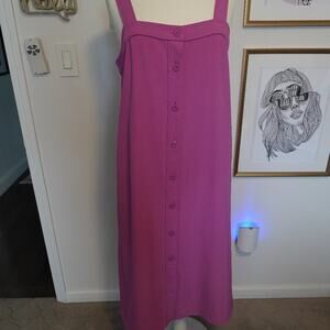 Everlane | Japanese Goweave Button Up Picnic Dress in Magenta Pink 038